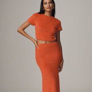 Maeve Knit Column Maxi Skirt (Red/Orange) – Size M – NWT